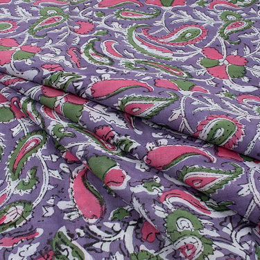 Premium Paisley Cotton Hand Block Printed Fabric