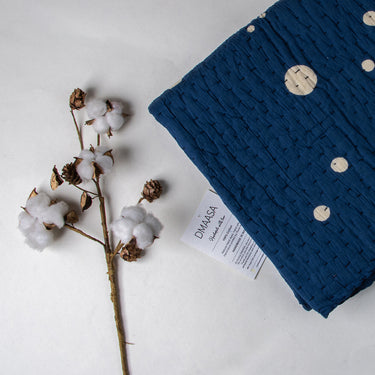 Premium Quality Blue Dyed Cotton Baby Quilt