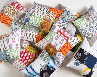 Premium Quality Organic Cotton Patchwork Cushion Cover