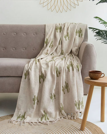 Premium Quality Organic Cotton Sofa Throw Blanket