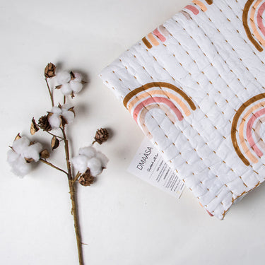 Premium Rainbow Print Cotton Small Baby Blanket