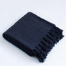 Premium Soft Black Cotton Plain Sofa Throw with Two Cushion Cover - Weddings Gifts for Couples