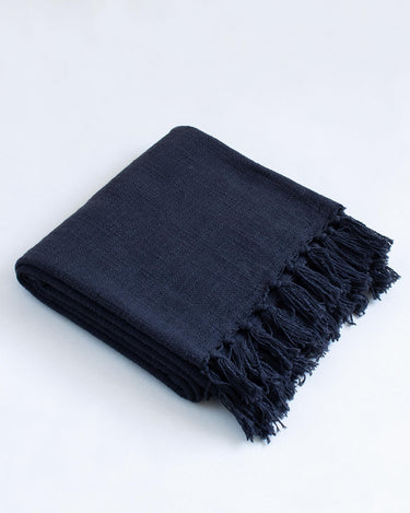 Premium Soft Black Cotton Plain Sofa Throw with Two Cushion Cover - Weddings Gifts for Couples