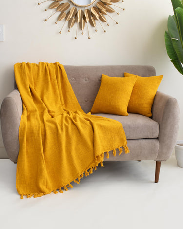 Premium Soft Sofa Throw with 2 Cushion Cover - Best Gifts for Home Decor