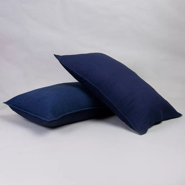 Premium Solid Stripe Cotton Quilted Pillow Cover
