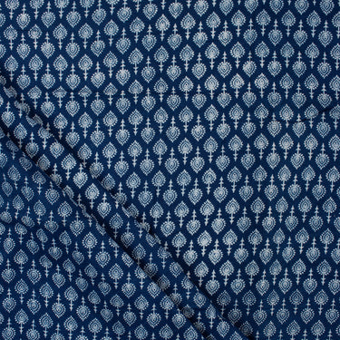 Pure Blue Indigo Hand Block Print Fabric