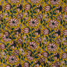 Yellow Block Floral Cotton Bagru Print Fabric Online
