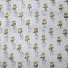 Yellow Floral Cotton Hand Blocked Fabric