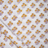 Block Print Fabric Yellow Floral Hand Soft Cotton For Dress Material