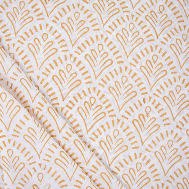 Yellow Jaipur Block Print Fabric For Dress Material Online