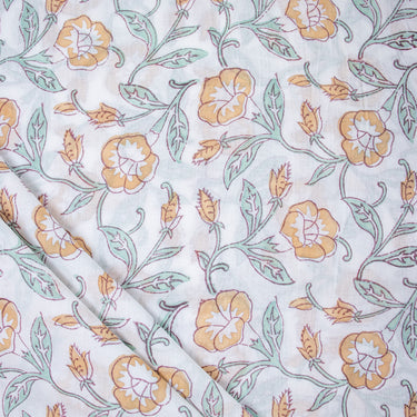 Floral Indian Block Print Soft Cotton Fabric For Kurti Online