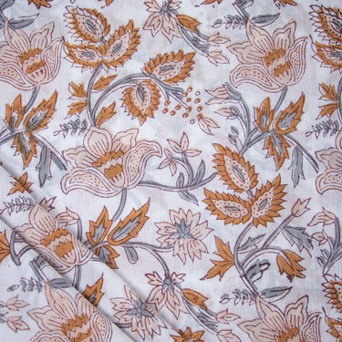 Hand Block Floral Pirnted Premium Cotton Fabric Online