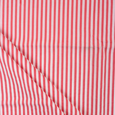 Hand Block Striped Printed Pure Cotton Fabric