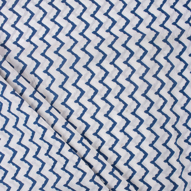 Zig Zag Jaipuri Block Print Fabric
