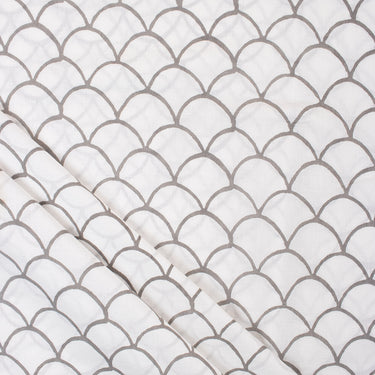 Grey Block Print Fabric Geometrical Online