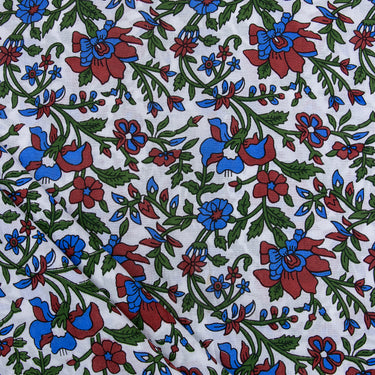 Handmade Floral Hand Block Printed Cotton Fabric Online
