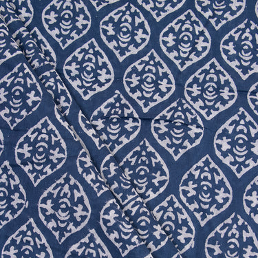 Indigo Block Print Cotton Fabric