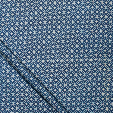 Hand Block Printed Indigo Blue Cotton Fabric