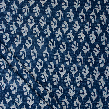 Block Printed Pure Indigo and Cotton Fabric Online