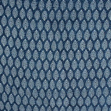 Buy Leaf Design Hand Block Indigo Print Fabric for Kurti Material