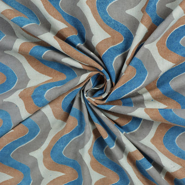 Hand Block Red Leaf Printed Cotton Fabric For Dress Material Online