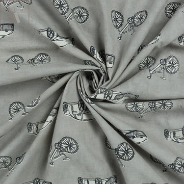 New Hand Block Car Print Premium Cotton Fabric Online