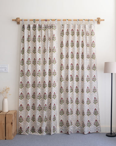 Boota Hand Block Printed Curtain for Window Home