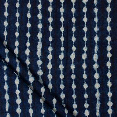 Polkas & Stripes Printed Indigo Canvas Cloth