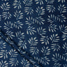 Hand Block Leaf Print Indigo Duck Canvas Fabric