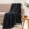 Premium Soft Black Cotton Solid Throw