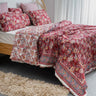 Floral Block Print Soft Cotton Duvet Blanket with Shams Online