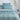 Sky Blue Floral Block Print Cotton Duvet Cover With Shams