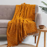 Mustard Decor Cotton Block Print Throw Blanket Online