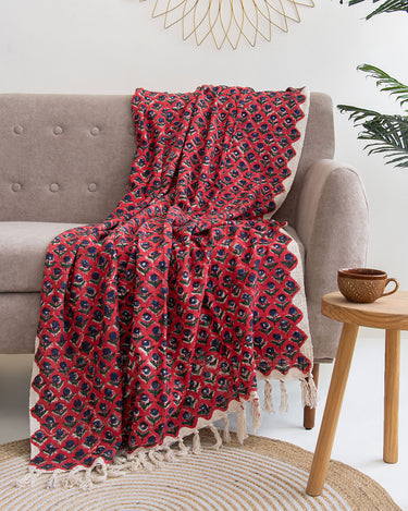 rose floral print authentic handmade throw blanket online