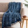 Blue Geometrical Print Cotton Couch Throws