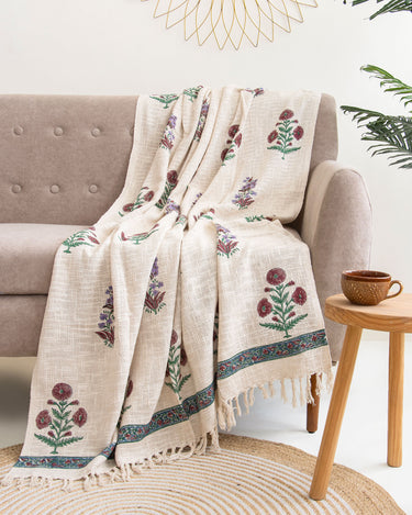 Home Decor Handmade Stylish Floral Printed Throw Online