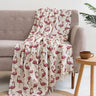 Pink Herons Birds Print Decor Cotton Block Print Throw Blanket