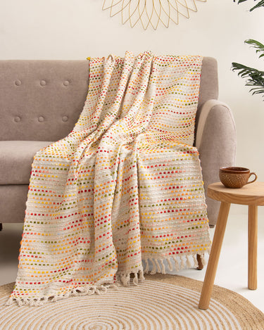 Multicolor Soft Cotton Throw Blanket For Couch Online