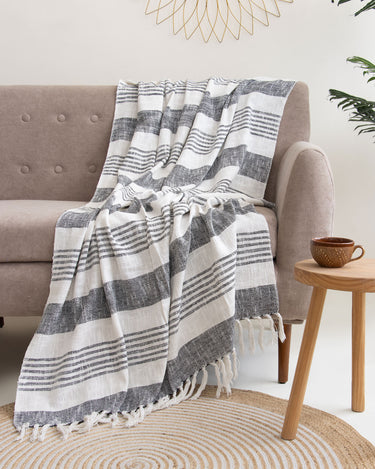 Multicolor Woven Pure Cotton Sofa Throw Blanket Online
