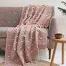 New Pink Cotton Custom Woven Throw Blanket
