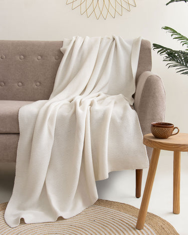 Hand-Knitted Throw Blanket