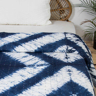 Handmade Tie Dye Cotton Kantha Blanket