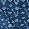 Trendy Indigo Floral Block Kantha Print Fabric