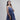 Soft Cotton Hand Block Blue Floral Printed Midi Dresses For Girls