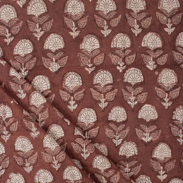 Red Floral Dabu Kashish Cotton Block Print Fabric