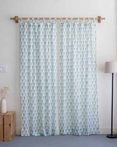 Sea Animals Hand Block Printed Bedroom Curtains