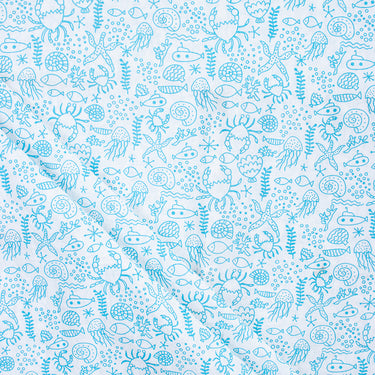 Sea Creature Cotton Hand Block Print Fabric