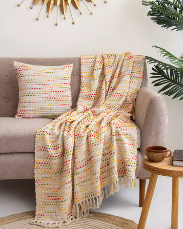 Sofa Throw Blanket with Cushion Cover
