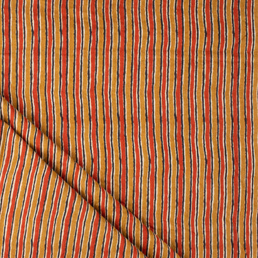 Stripe Bagru Printed Hand Block Cotton Fabric