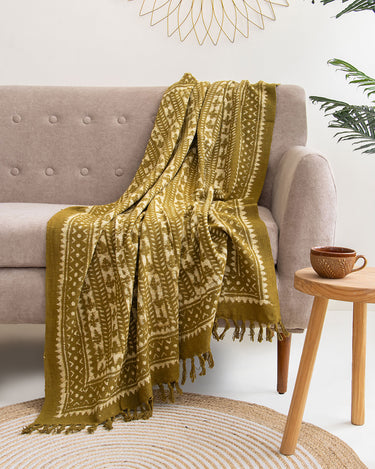 Stripes Block Print Cotton Chair Throws Online